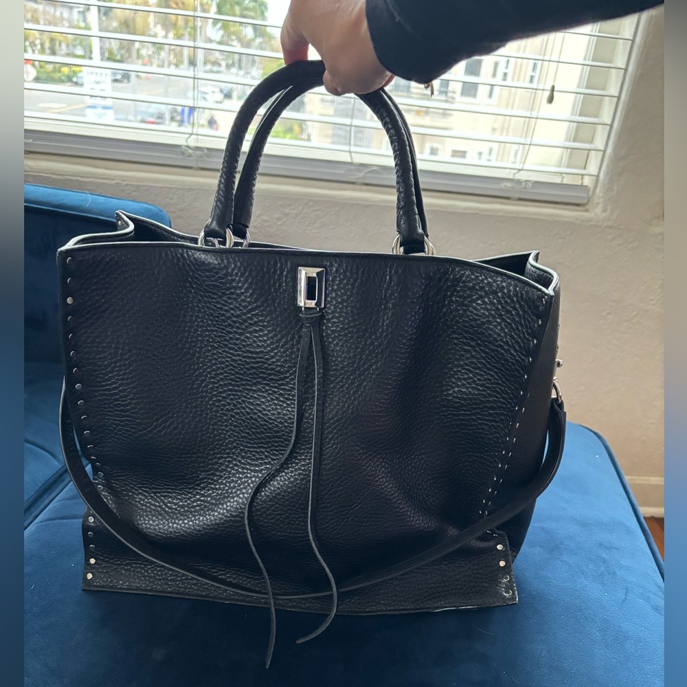 Rebecca Minkoff Darren Tote Black Silver Leather